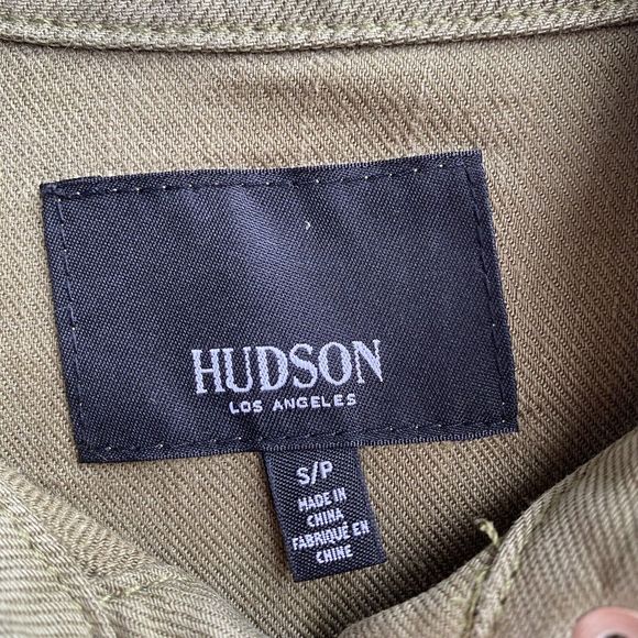 Hudson Jeans Utility Jumpsuit S Olive Green Long Sleeve Lyocell Linen Drawstring - Picture 4 of 10